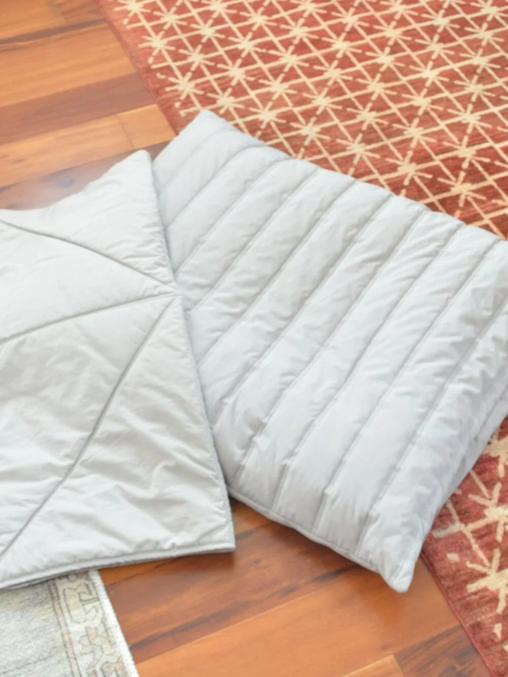 light gray lambwolf collective dog bed and blanket large